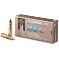 Ppu Ammo Subsonic 7.62x39 182gr. Fmj 20-pack