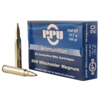 PPU PP3002 Standard Rifle 300 Win Mag 165 Gr Pointed Soft Point Boat Tail (PSPB