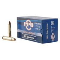 PPU Standard Rifle .30 Carbine 110 Grain Full Metal Jacket Brass Cased Rifle Ammunition