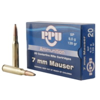 PPU Metric Rifle 7mm Mauser 139 Grain Soft Point Brass Cased Rifle Ammunition