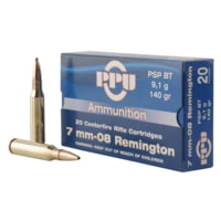 PPU PP708 Metric Rifle 7mm-08 Rem 140 Gr Pointed Soft Point Boat Tail (PSPBT) 2