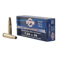 PPU Metric Rifle 7.62x39mm 123 Grain Soft Point Brass Cased Rifle Ammunition