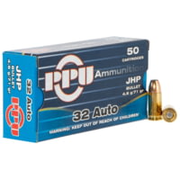 PPU Defense .32 ACP 71 Grain Jacketed Hollow Point Brass Cased Pistol Ammunition