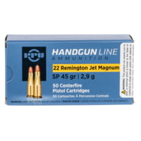 PPU Handgun .22 Remington Jet 45 Grain Soft Point Brass Cased Pistol Ammunition