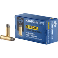 PPU Handgun .38 Special 158 Grain Semi Wadcutter Hollow Point Brass Cased Pistol Ammunition