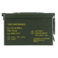 PPU PPN9MC Mil-Spec 9mm Luger 115 Gr Full Metal Jacket (FMJ) 1000 Bx/ 1 Cs
