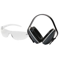 Pyramex Alair Safety Glass/Earmuff Combo Clear Lens/Frame NRR22db Hearing Protection Black PYVLCOMBO