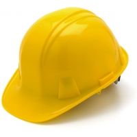 Pyramex Cap Style 6 Point Ratchet Suspension Hard Hats - Yellow