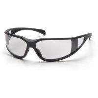 Pyramex Exeter Safety Glasses - Clear Anti-Fog Lens, Charcoal Gray Frame