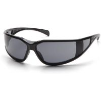 Pyramex Exeter Safety Glasses - Gray Anti-Fog Lens, Glossy Black Frame