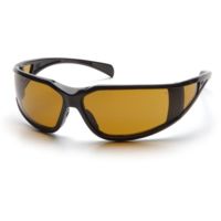 Pyramex Exeter Safety Glasses - Shooters Amber AF Lens, Glossy Black Frm