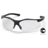 Pyramex Fortress Safety Glasses - Clear Anti-fog Lens, Black Frame
