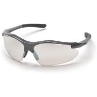 Pyramex Fortress Safety Glasses - Indoor/Outdoor Mirror Lens, Gray Frame