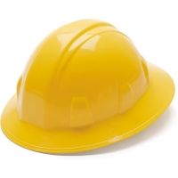 Pyramex Full Brim 6 Point Ratchet Suspension Hard Hat - Yellow