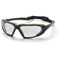 Pyramex Highlander Safety Glasses - Clear AF Lens, Black-Lime Frame