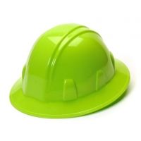 Pyramex HP24131 Hard Hat - Full Brim Style 4 Point Ratchet Suspension, Hi Viz Green -