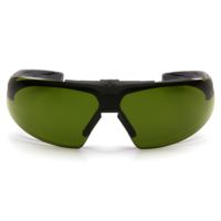 Pyramex Onix Plus Safety Glasses - Clear Anti-Fog Bottom Lens/ 3.0 IR Filter Flip Lens Lens, Black Frame