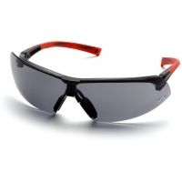 Pyramex Onix Safety Eyewear - Gray Lens, Red Frame