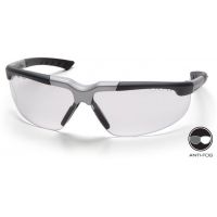 Pyramex Reatta Safety Glasses - Clear Anti-Fog Lens, Black-Silver Frame