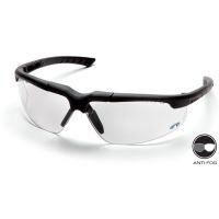 Pyramex Reatta Safety Glasses - Clear Anti-Fog Lens, Charcoal Frame