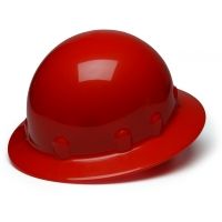 Pyramex Sleek Shell Full Brim 4 Point Ratchet Suspension Hard Hat - Red