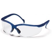 Pyramex Venture II Safety Glasses - Clear Lens, Metallic Blue Frame