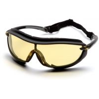 Pyramex XS3 Plus Safety Glasses - Amber Anti-Fog Lens, Black Frame