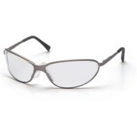 Pyramex Zone II Metal Safety Glasses - Clear Lens, Gun Metal Frame