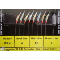 R&amp;R Tackle Sabiki Rig 8 Hooks, Size #4 Hook, 10lb, 6lb