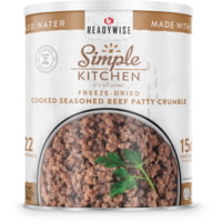ReadyWise Simple Kitchen Freeze-Dried Seasoned Beef Patty Crumbles - 22 Serving Can