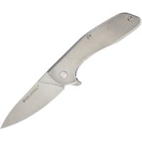 Real Steel E571 Framelock Stonewash Folding Knife