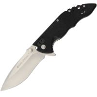 Real Steel E77 Flipper Satin Black Folding Knife