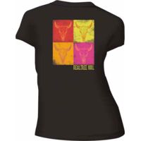 Realtree Rt Women's T-shirt &quot;skull&quot; Medium Fitted Black&lt;