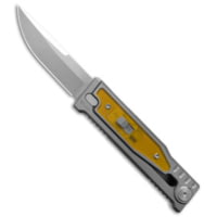 Reate Knives Reate EXO-M Drop Point Gravity Knife Titanium/Amber Ultem 3.2 Satin ELMAX 4E3E6A1C
