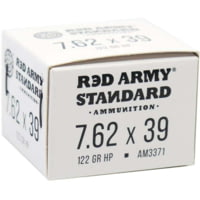 Red Army Standard 7.62x39mm 122 Hollow Point Steel Cased Centerfire Rifle Ammunition