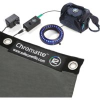 Reflecmedia 12ft x 7ft Chromatte Curtain with Small Green LiteRing Kit RM-1121WSG