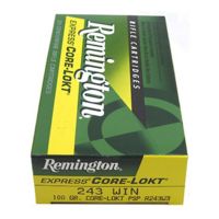 Remington Core-Lokt .243 Winchester 100 Grain Jacketed Soft Point Brass Cased Rifle Ammunition