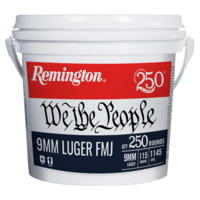 Remington We The People Bucket 9mm Luger 115 Grain Full Metal Jacket Pistol Ammunition