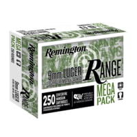 Remington Range 9mm Luger 115 Grain Full Metal Jacket Brass Cased Pistol Ammunition