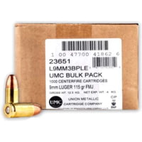 Remington UMC 9mm Luger Full Metal Jacket Pistol Ammunition