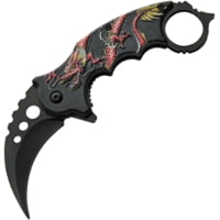 Rite Edge Dragon Linerlock A/O Red 3.25 in Stainless Steel Assisted Opening Folding Knife