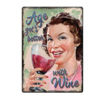 River's Edge Age Gets Better With Wine Tin Sign 12x17 1443