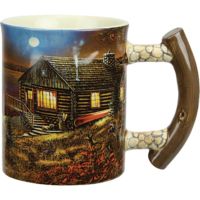 River's Edge Deluxe Mug Cabin Scene