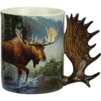 River's Edge Deluxe Mug Moose Scene