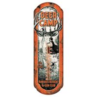 River's Edge Thermometer Deer Camp Tin