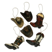 River's Edge Christmas Ornaments 6-Pack - Western Cowboy