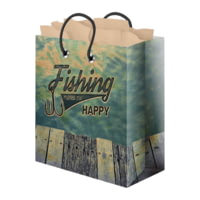 River's Edge Gift Bag Medium w/ Tissue Paper - Fishing Happy