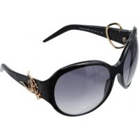 Roberto Cavalli Penelope Sunglasses Black Frame, Dark Gray Lenses RC395S-B5