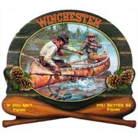 Rockin' W Brand Winchester "fishermen In Canoe" 15"x14"