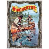 Rockin' W Brand Winchester &quot;fishermen In Canoe&quot; Twig Sign
